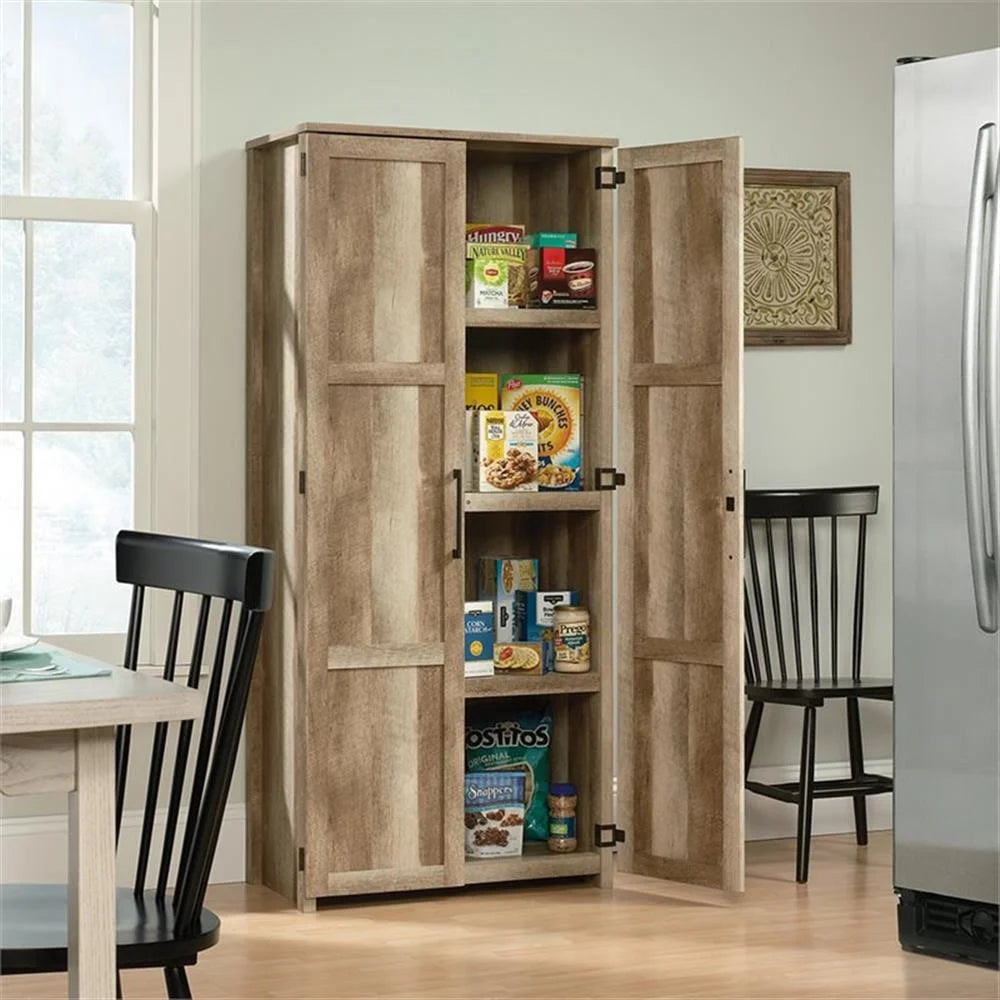 Pemberly Row Contemporary Engineered Wood Pantry in White Finish