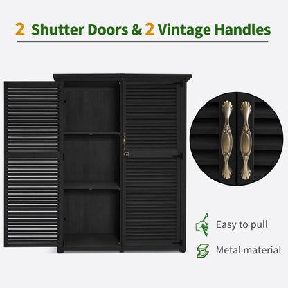 MCombo Outdoor Wood Storage Cabinet, Garden Tool Shed 1900