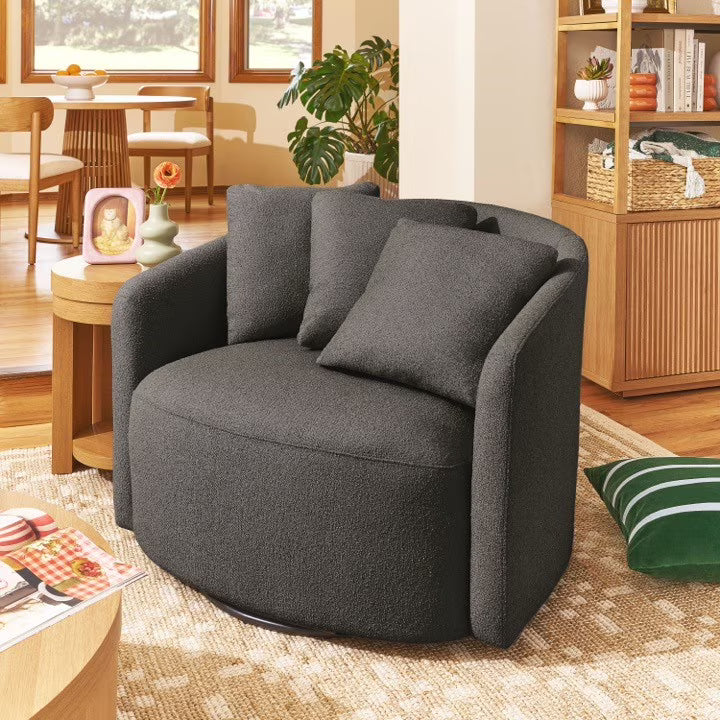 Beautiful Drew Accent Chair by Drew Barrymore, Cream Boucle