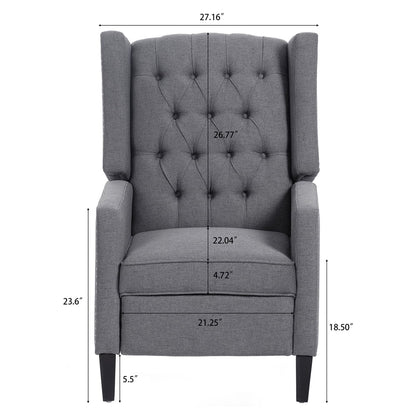 Triple Tree Modern Fabric Foam Wood Solid Print Nailhead Trim Accent Chair, Beige