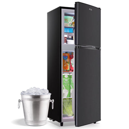 JIEJIA 5.0 Cu.Ft Apartment Size Refrigerators with Separate Freezer, 2 Door Refrigerator, Small Fridge with Freezer, Gray
