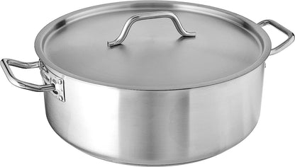 Winware by Winco Brazier With Cover, Stainless Steel 20 Quart
