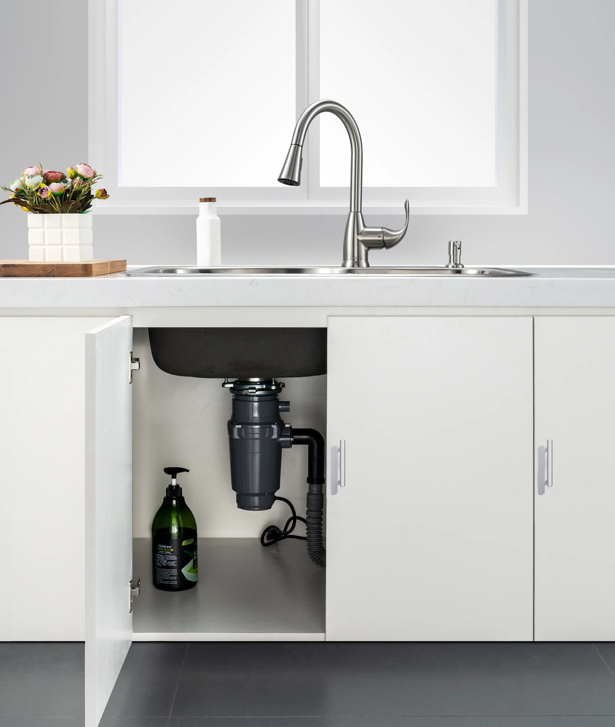 Frigidaire 60/40 Dual Mount 33" Stainless Steel Kitchen Sink Combo W/ Brushed Nickel Faucet & Disposal