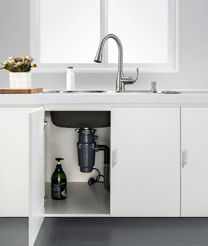 Frigidaire 60/40 Dual Mount 33" Stainless Steel Kitchen Sink Combo W/ Brushed Nickel Faucet & Disposal