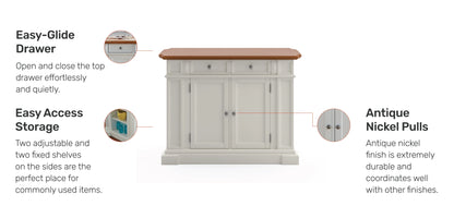 Homestyles Americana Wood Kitchen Island in Black