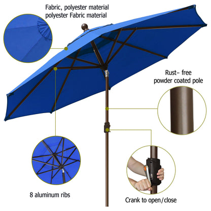 EliteShade 9Ft Market Umbrella Patio Outdoor Table Umbrella��Teal��
