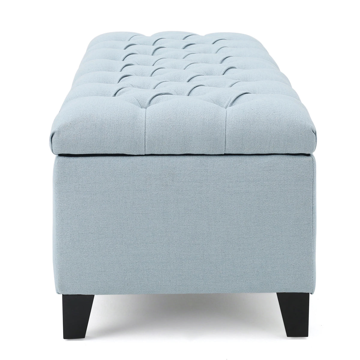 Noble House Hampton Contemporary Fabric Upholstered Storage Ottoman, White and Blue Floral