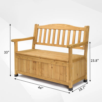 Zimtown Outdoor Storage Bench Deck Box for Patio Furniture, Front Porch Decor,Yellow
