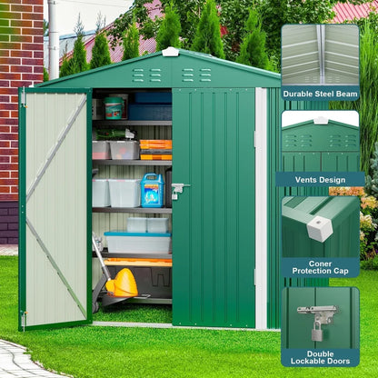 6' x 4' Outdoor Storage Shed on Sale, Aiho Shed & Outdoor Storage Clearance, Metal Storage Shed for Outside, Backyard, Garden & Patio - Dark Gray