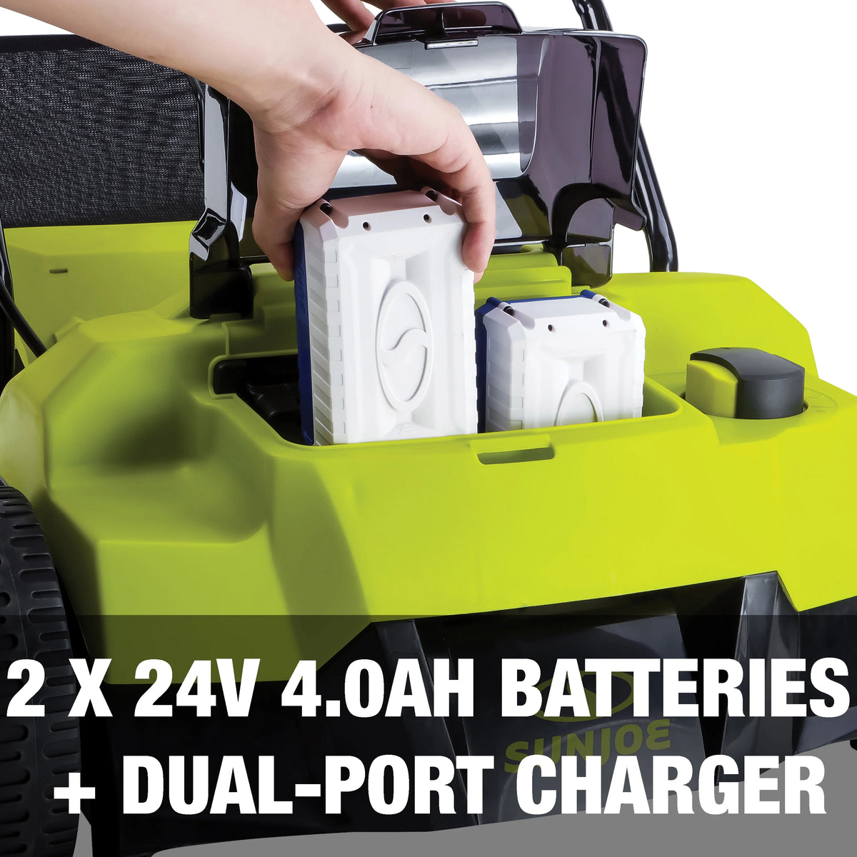 Sun Joe 14" Cordless Brushless Dethatcher + Scarifier, 5 Positions, 2 x 4.0-Ah Batteries & Charger