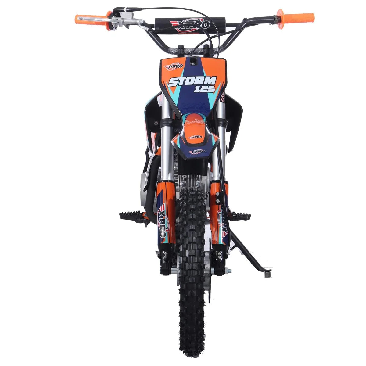X-Pro Brand New Storm 125cc Dirt Bike with 4-Speed Semi-Auto Transmission, Kick Start, Big 14"/12" Tires!