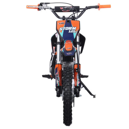 X-Pro Brand New Storm 125cc Dirt Bike with 4-Speed Semi-Auto Transmission, Kick Start, Big 14"/12" Tires!