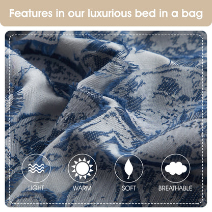 Lanco Smoke Grey Comforter Set California King Size, 9 Piece Jacquard Floral Bedding Set, All Season, Ultra-Soft, Matching Pillows & Shams, Bed Skirt