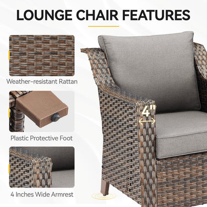 Bellefurn Outdoor Wicker Patio Chairs Set of 2 with Side Table,All-Weather Wicker Rattan Chairs Patio Furniture Chairs for Porch Balcony Backyard Yard Deck