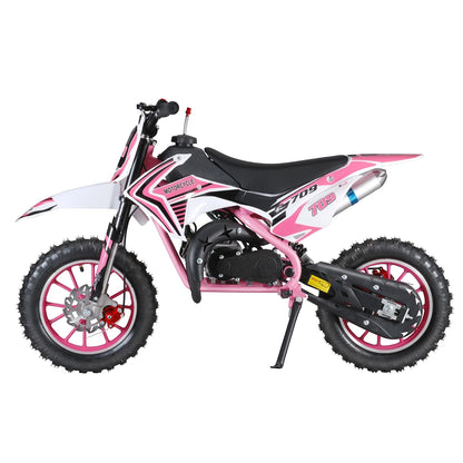 SUSUchens Off Road Mini Motorcycle Kids Dirt Bike Gas Power Motocross Children Pocket Motorbike,49cc 2-Stroke (Pink)