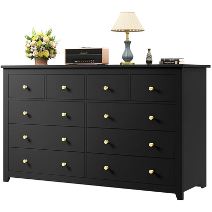 EnHomee White Dresser for Bedroom with 10 Drawers Modern Wood Dressers Chests of Drawers Wide Dresser for Adults