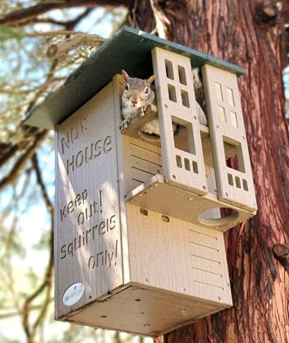 JCs Wildlife Ultimate Squirrel House Nesting Box (Blue/Gray) - A Perfect Home for Squirrels!