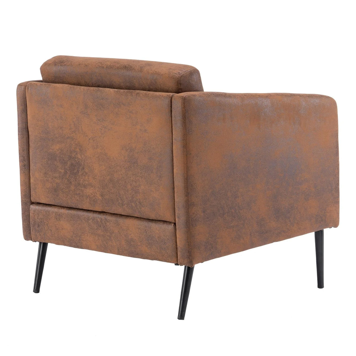 Ktaxon Modern Club Chair, Bronzing Cloth Fabric Arm Chair, Single Sofa Chair for Reading, Max Load 400LBS Upholstered Leisure Living Room Chair Brown