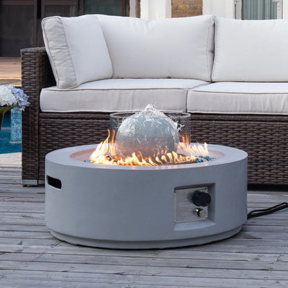 COSIEST 29.3-inch 50,000 BTU Outdoor Propane Fountain Round Fire Pit Table