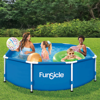 Funsicle 10' x 30" Activity Above Ground Swimming Pool Set with 2-in-1 Pump, Round Frame