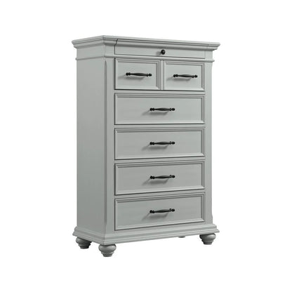 Picket House Furnishings Brooks Queen Platform Storage 6PC Bedroom Set in Grey