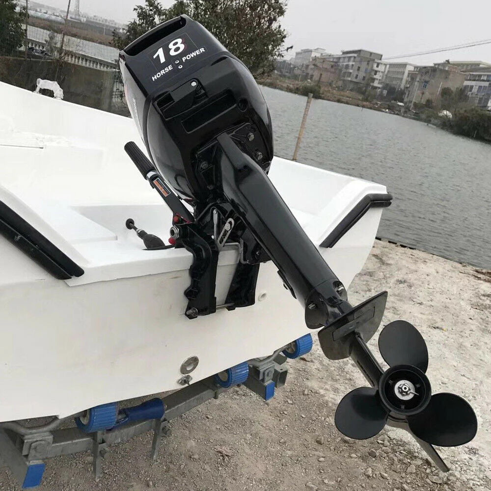 Oukaning 2Stroke 18HP Outboard Motor Fishing Boat Engine Motor Water Cooling CDI Ignition