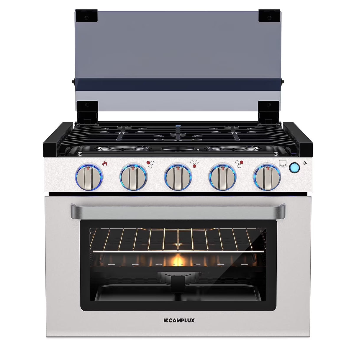 CAMPLUX 21 In RV Stove Gas Range , Gas Range Oven with 3 Burners Cooktop