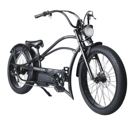 Tracer Legend GT7 Cruiser Chopper E-bike, 1000W Motor, 7 Speed, Disc Brake, for Men, Matte Black