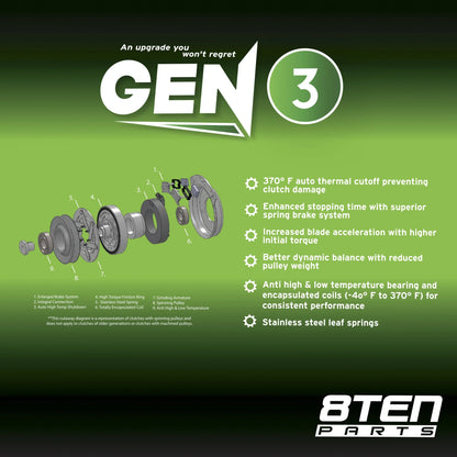 8TEN Gen 3 PTO Clutch for John Deere Warner Husqvarna AM126100 5219-1 810-CPT2294O