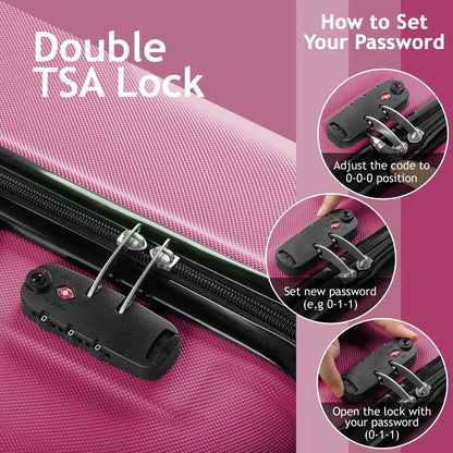 Zimtown 3 Piece Nested Spinner Suitcase Luggage Set With TSA Lock Royal Blue