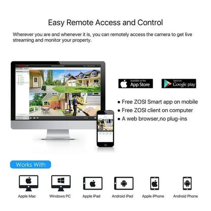 ZOSI H.265+ 8CH 5MP Lite CCTV 4-in-1 DVR for CCTV Security Security Camera System with 2TB HDD Home Outdoor