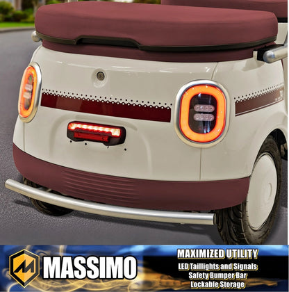Massimo MGC E-Trike 3-Wheel Electric Cart – 17 MPH, 2-Seater Adult Scooter – Blue