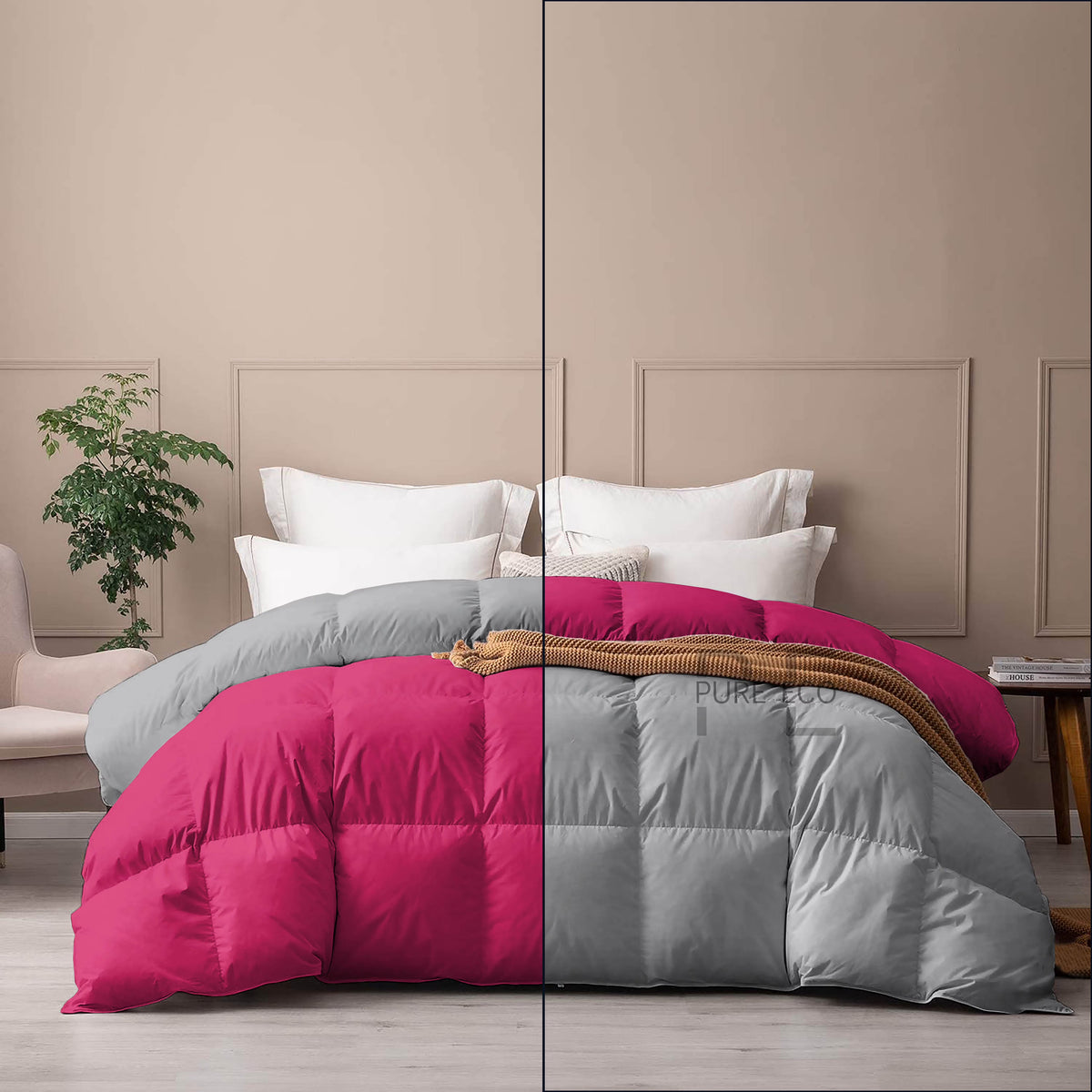 Ayanshi Hotel Bedding Comforter Twin Size, Duvet Insert, Quilted Comforter with Corner Tabs, All Season Lightweight Quilt, Down Alternative Hotel Comforter Twin Size 68X90 Baby Pink