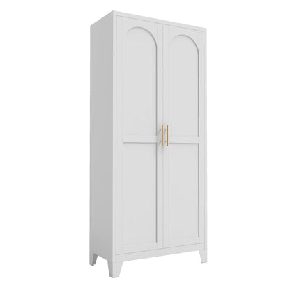 Homy Casa 70.8" White Tall Storage Cabinet with 4 Adjustable Shelves for Kitchen, Pantry Cupboard