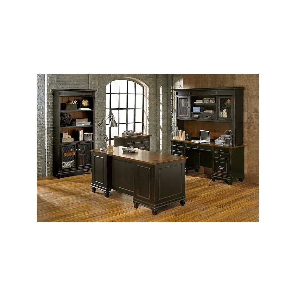 Martin Furniture Hartford White Wood Double Pedestal Desk Executive Desk