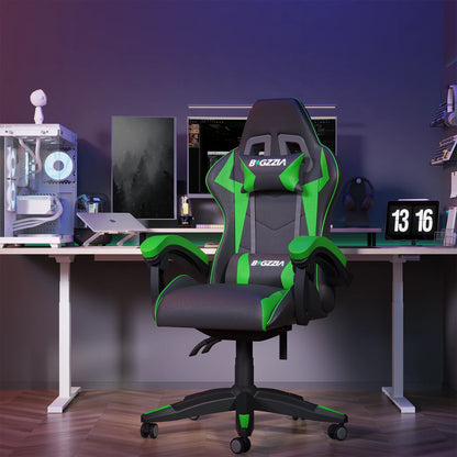 Bigzzia Gaming Chair with Footrest, Gaming Chair for Adult with Headrest and Lumbar Support,Red