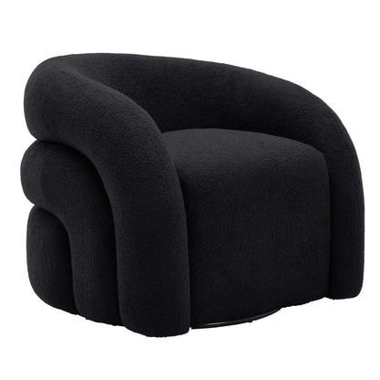 360�� Swivel Accent Chair for Living Room, Boucle Barrel Armchair Single Sofa Chair Reading Chair, Sage Green
