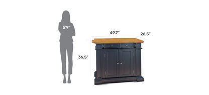 Homestyles Americana Wood Kitchen Island in Black