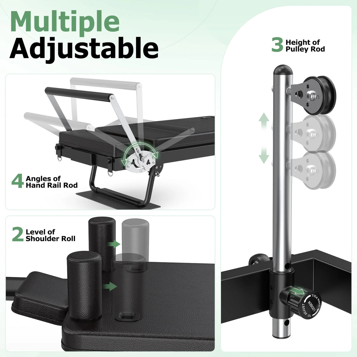 GIKPAL 92" Foldable Pilates Reformer Machine for Home Gym,Balanced Body Pilates Exercise Equipment with Jump Board