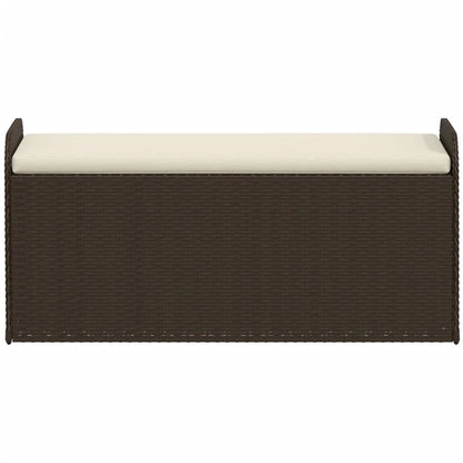 vidaXL Storage Bench with Cushion Outdoor Garden Seat Furniture Poly Rattan