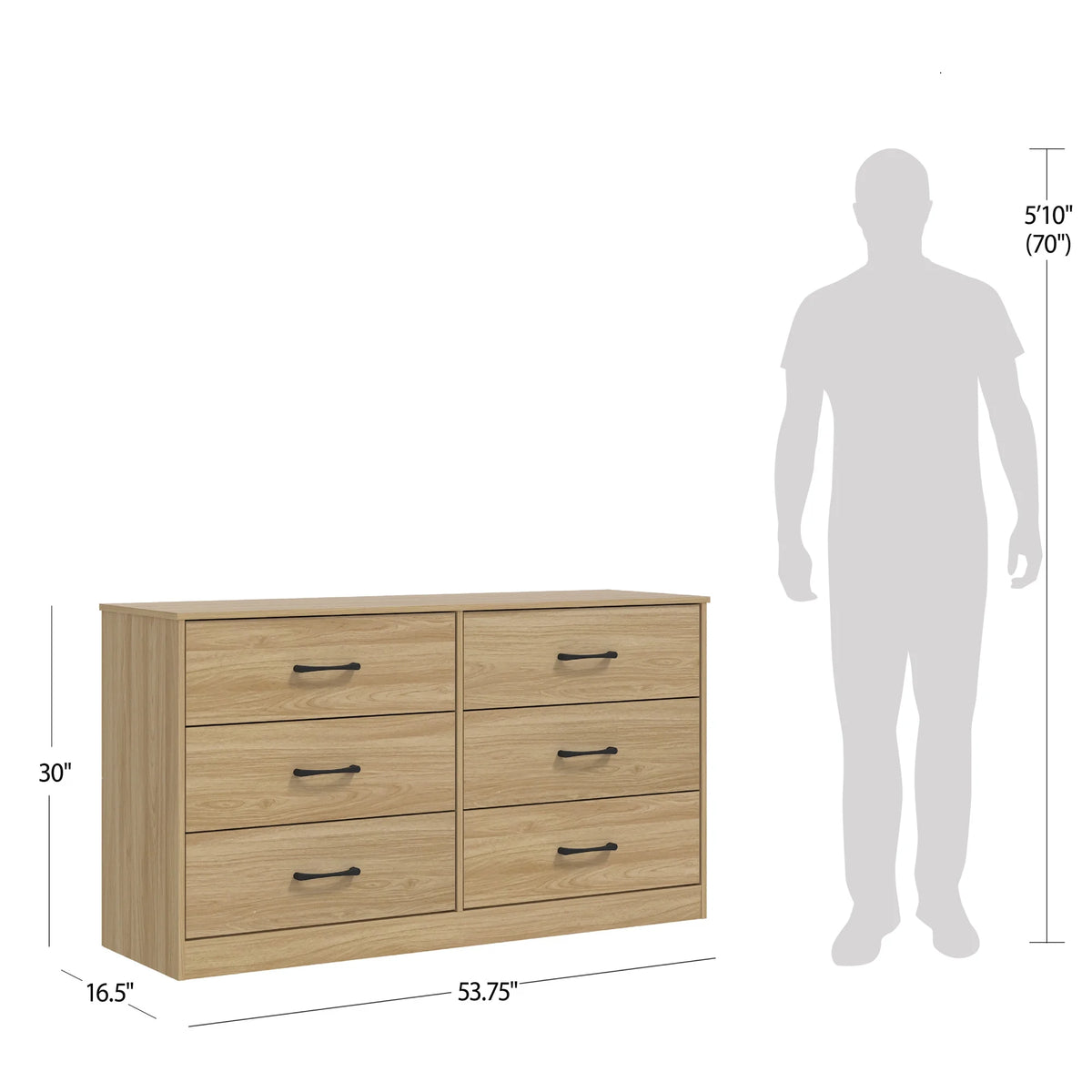 Mainstays Ardent 6 Drawer Dresser, White