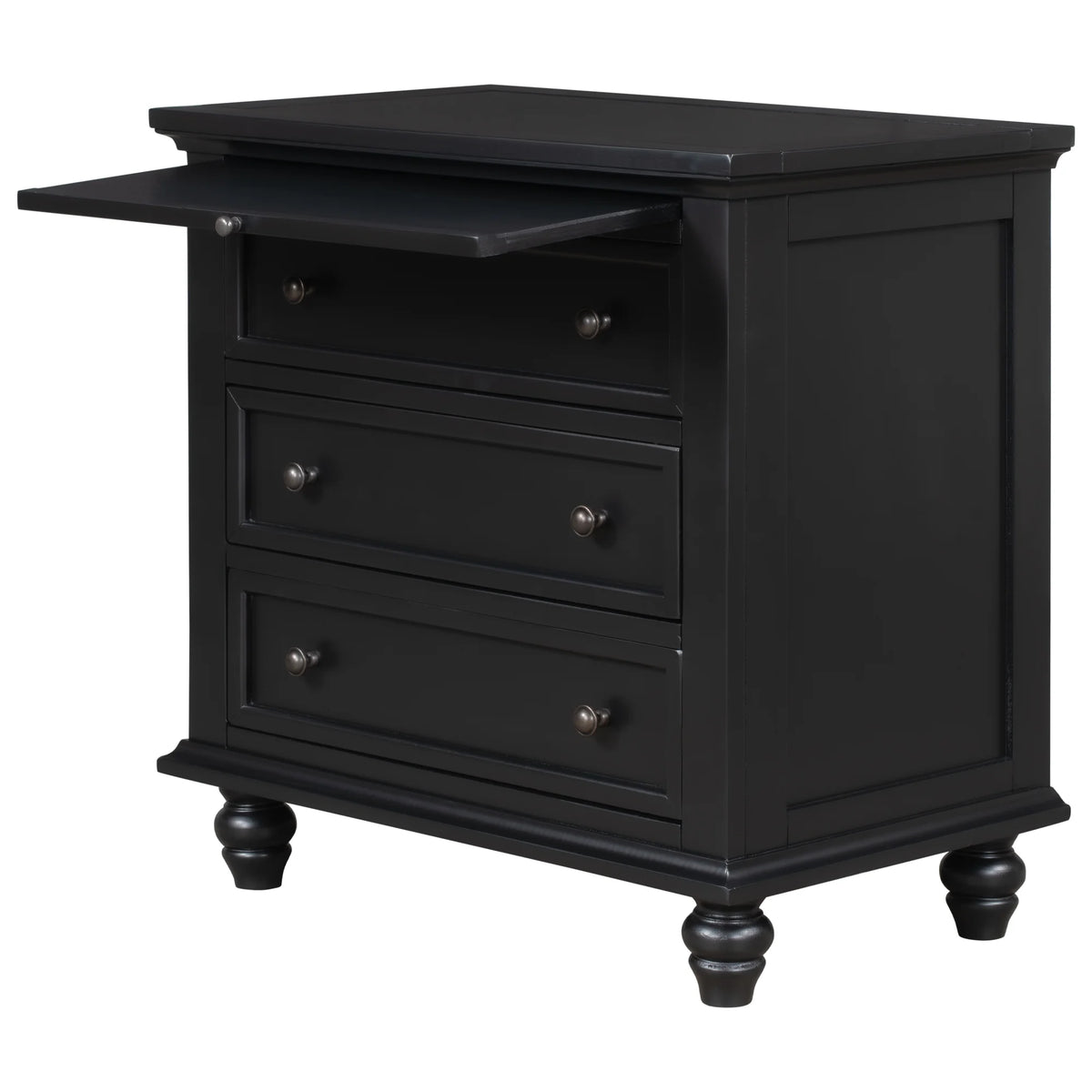 EUROCO 28�� Larger Solid Wood 3-Drawer Side Table Nightstand, End Table with Pull out Tray for Bedroom, Living Room, Hallway, Entryway,White