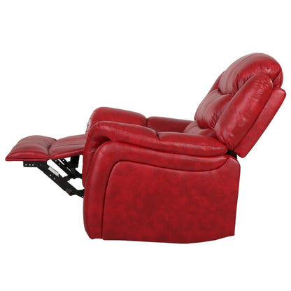 Noble House Haden Faux Leather Glider Recliner, Red