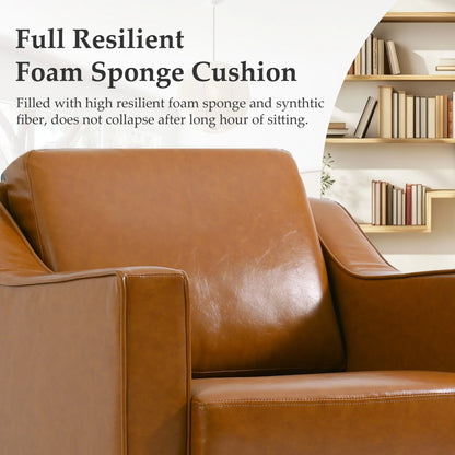 Swivel Accent Chair for Living Room, Modern Upholstered Barrel Arm Chair with Plump Back Pillow, Comfy Club Sofa Reading Chair for Adults (Chenille Navy, Set of 1)