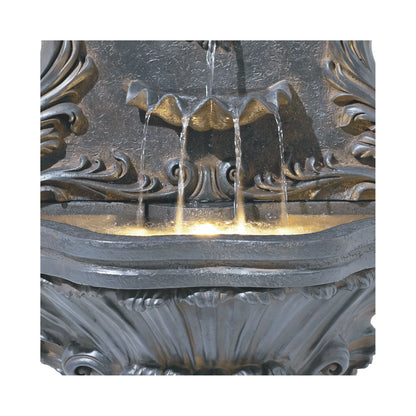 Royal Lion Acanthus 50" High Large Italian Indoor Outdoor Decor Faux Stone Floor Fountain with Light LED