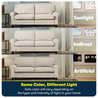 Serta Copenhagen 78" Rolled Arm Sofa with Removable Covers Dark Brown