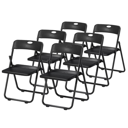 Anvazise Folding Chair 6Pcs/Set Folding Chairs, Staff Backpack Computer Chair, Basics Foldable Plastic Chair, Outdoor Portable Activity Chair, Black (Black)