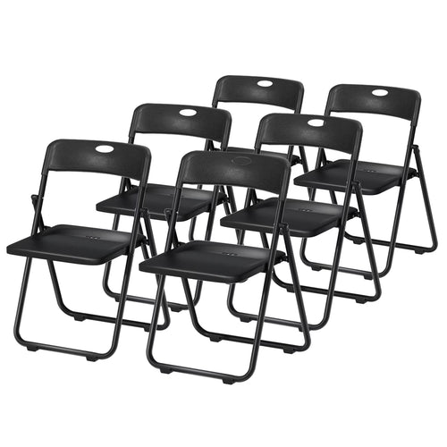 Anvazise Folding Chair 6Pcs/Set Folding Chairs, Staff Backpack Computer Chair, Basics Foldable Plastic Chair, Outdoor Portable Activity Chair, Black (Black)
