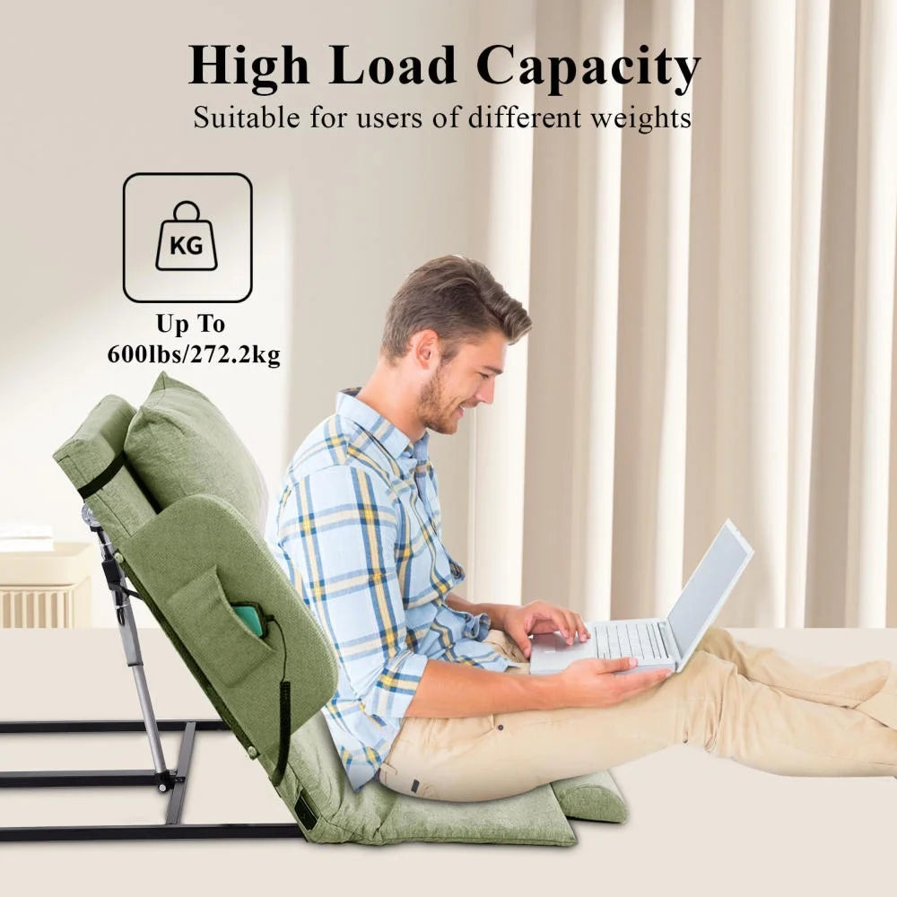 Adjustable Power Lifting Bed Backrest for Elderly Patient Injured, Sit-up Back Rest Chair for Neck Lumbar Back Support, Electric Lifting Backrest for Bed (Gray)