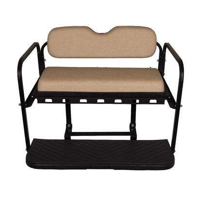 GTW MACH3 Rear Flip Seat for Club Car DS 2000.5 & Up Golf Carts - Buff Color Cushions